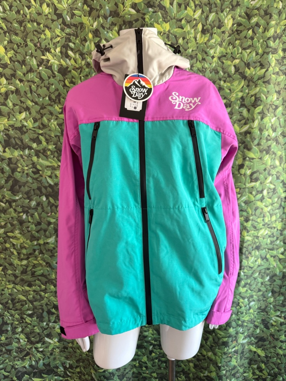 Snow Day Colorblock Ski Jacket - Teal & Magenta